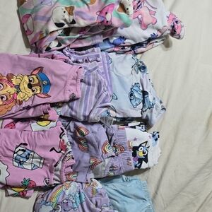 Adorable Cartoon Kids Pajama Set - Purple, White, Blue